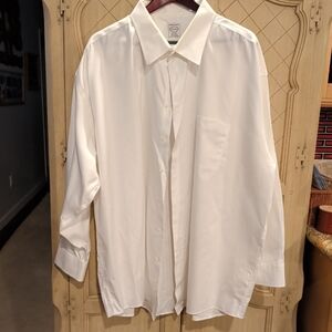 Pronto Uomo Mens Dress Shirt White Size 20 34/35 Cufflink Cuffs 100% Cotton
